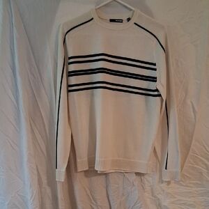 Murano White Sweater with Black Stripes